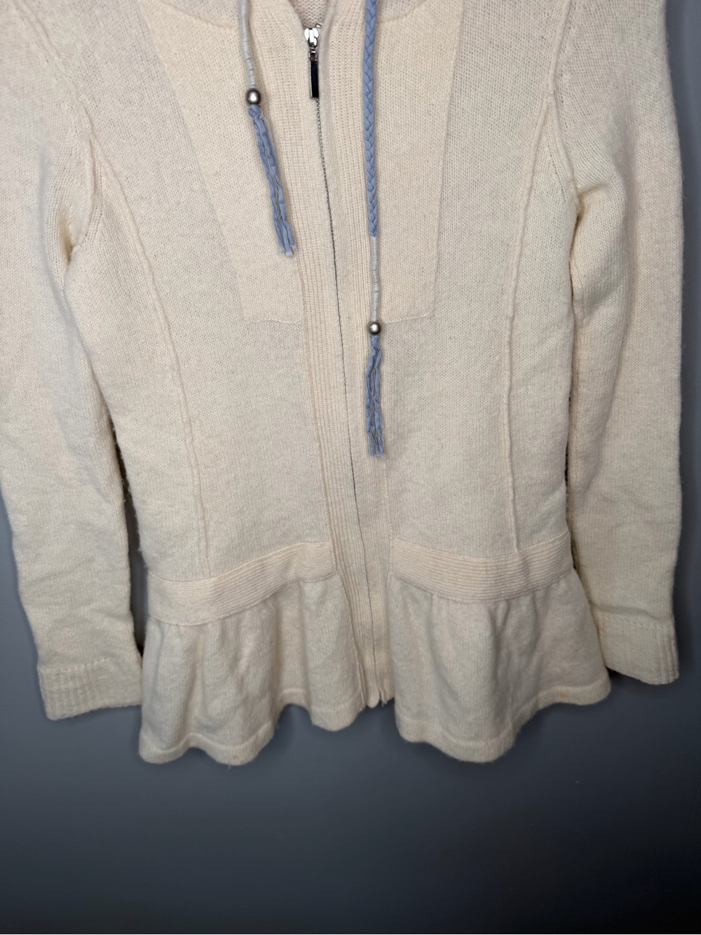 Free People 100% Wool Peplum Full Zip Hoodie - Picture 5 of 10